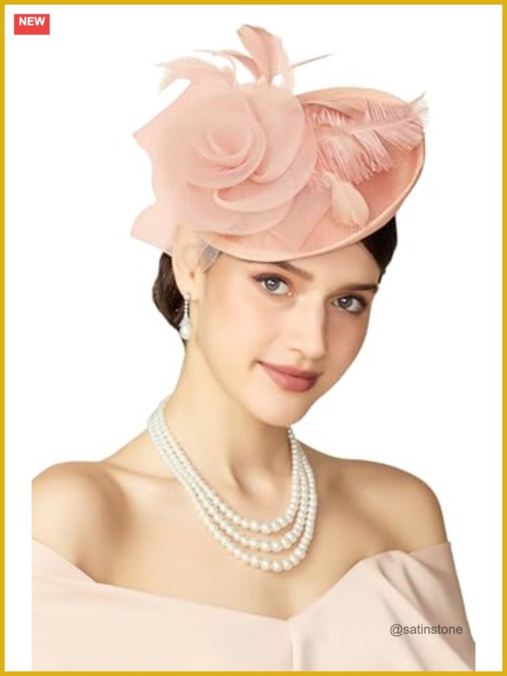 Fascinator Hat for Women Mesh Flower Pillbox Derby Tea Party Headpiece